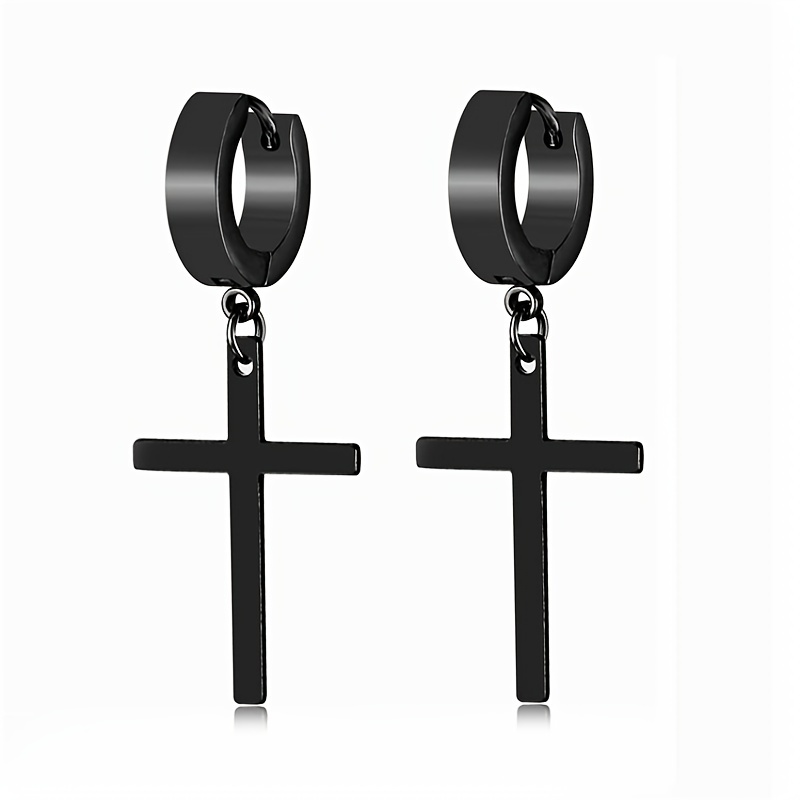 Men's Stainless Steel Cross Ear Clips